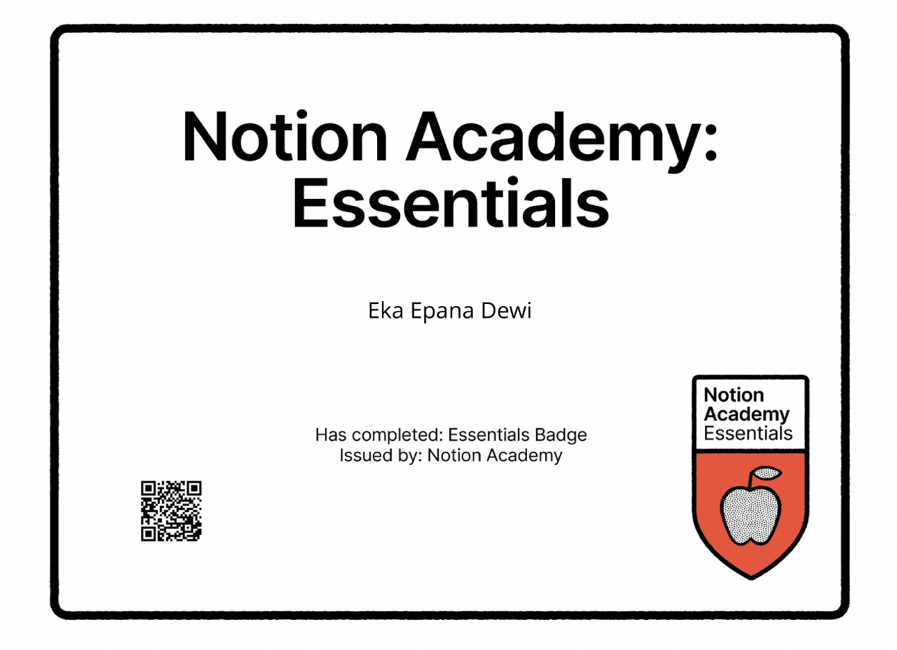 Notion Academy: Essentials badge